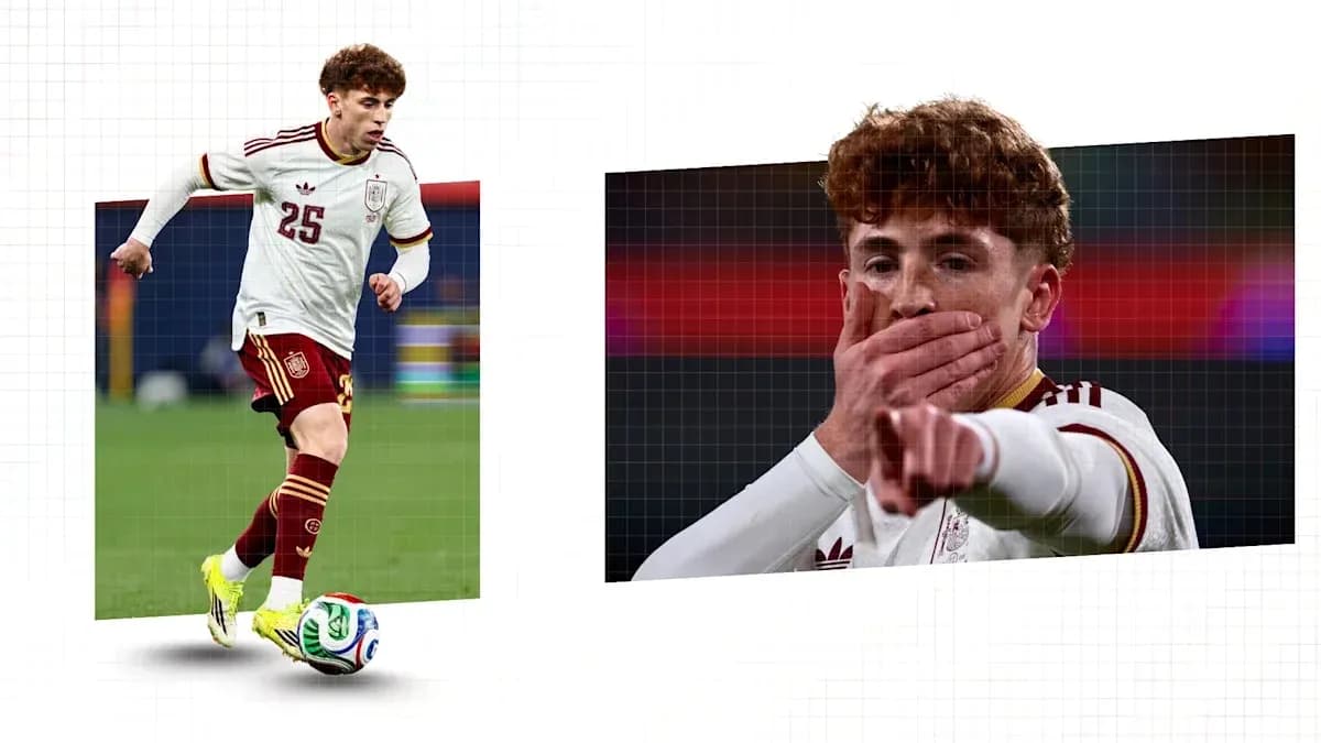 Player in Spain kit dribbling ball on field