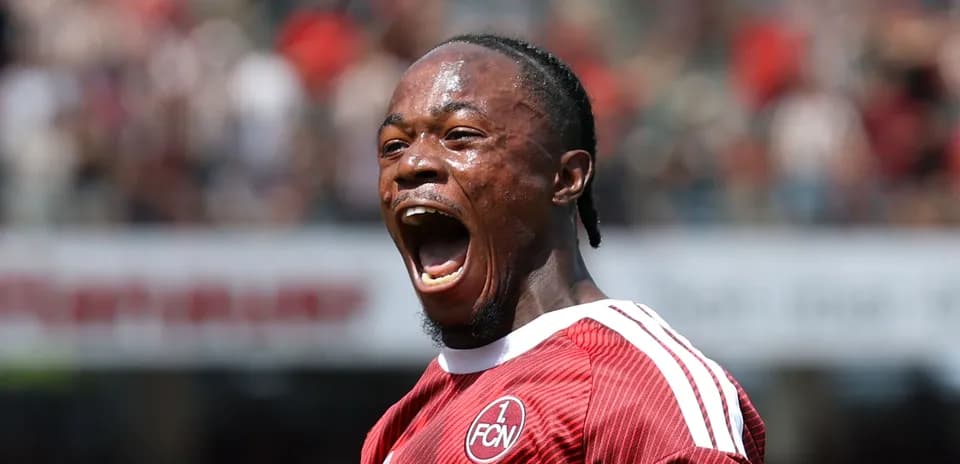Player celebrating a goal with open mouth