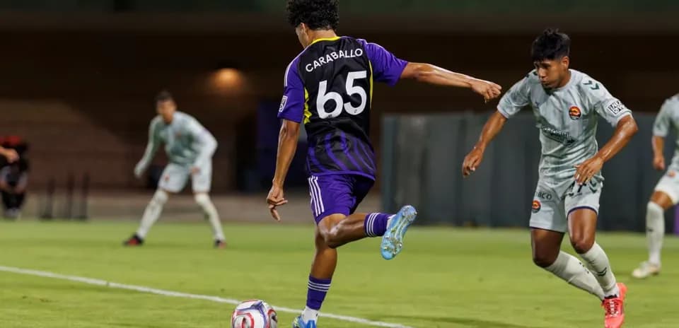 Player with ball during Orlando City II match