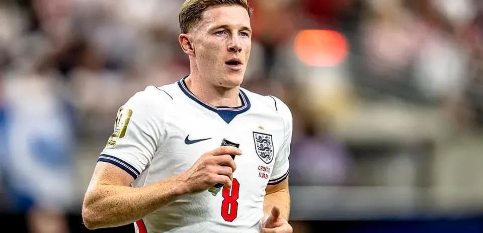 Player wearing England kit during match