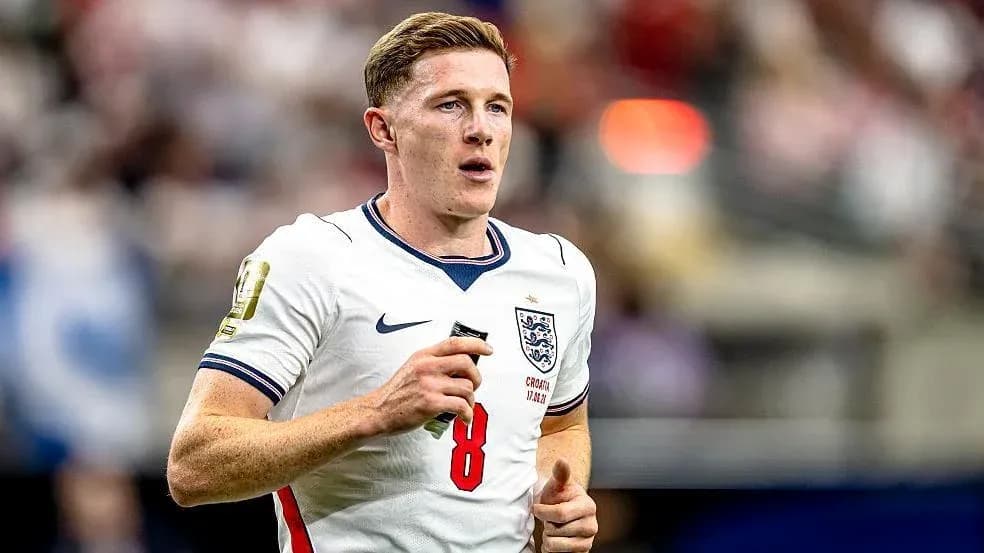 Player wearing England kit during match