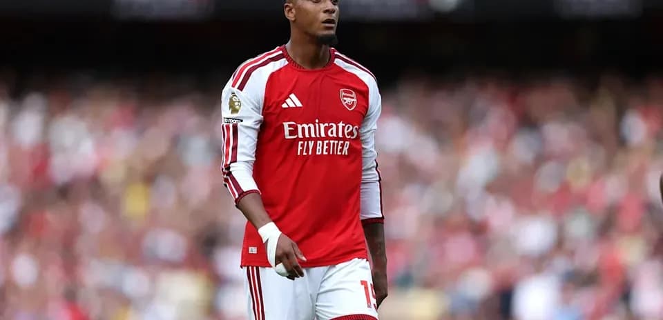 Arsenal player on pitch during match