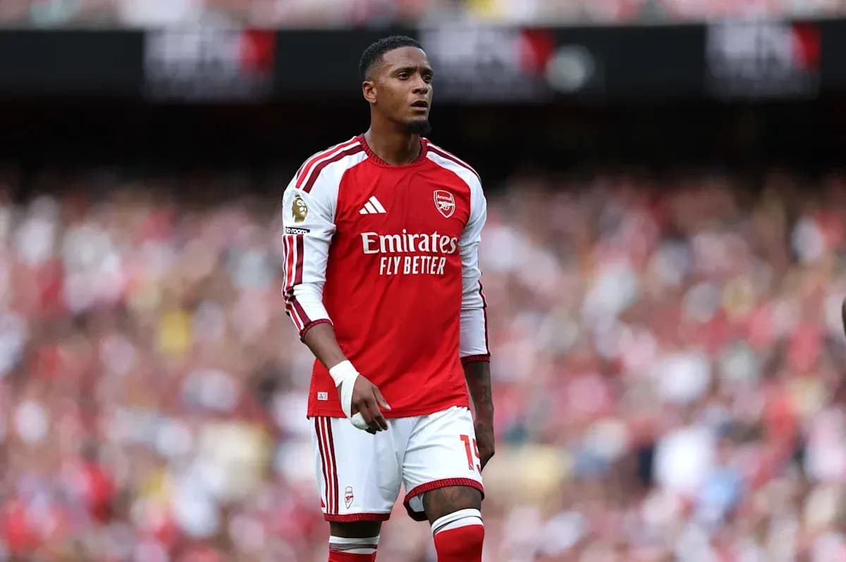 Arsenal player on pitch during match