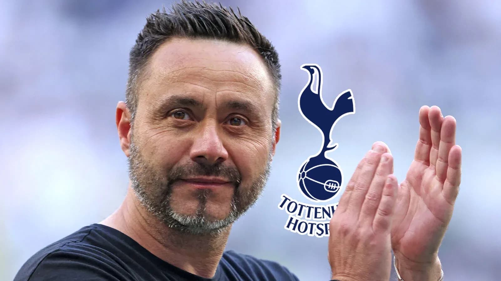 Manager applauding with Tottenham Hotspur logo background