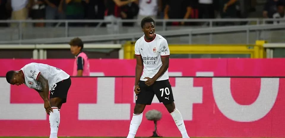 AC Milan player celebrating on the field during match