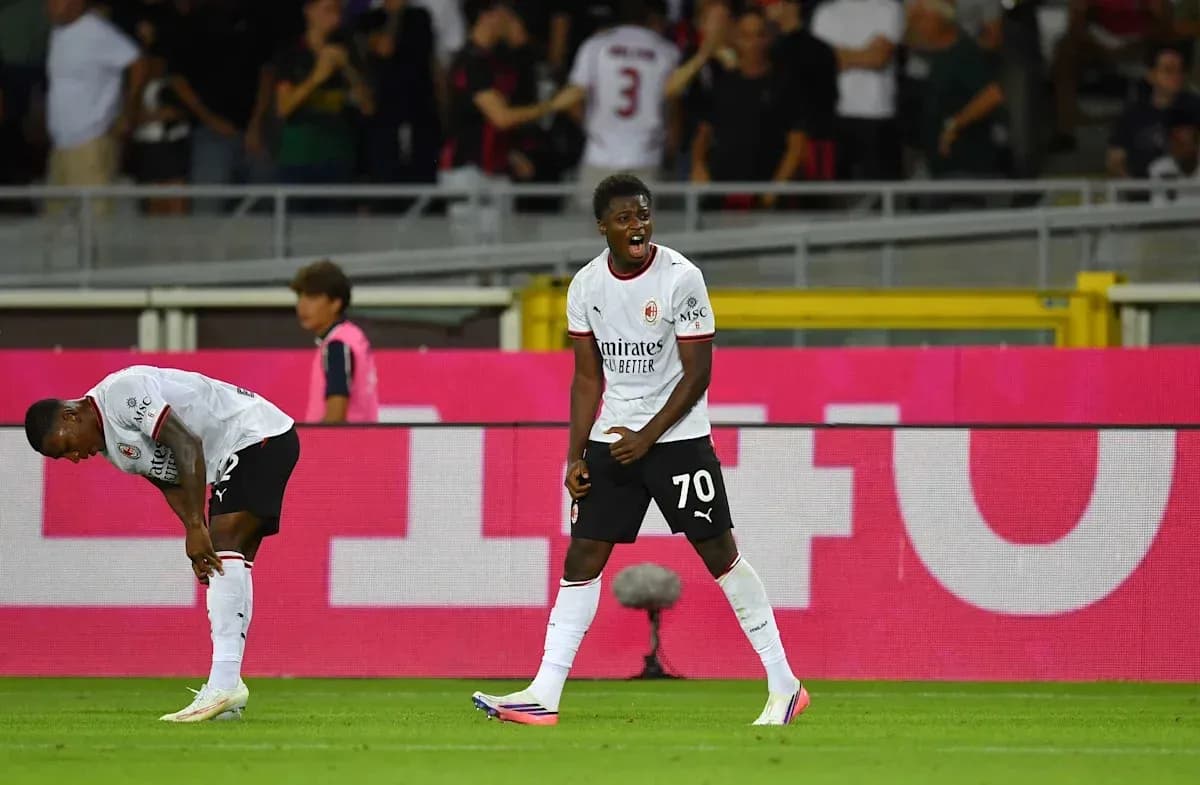 AC Milan player celebrating on the field during match