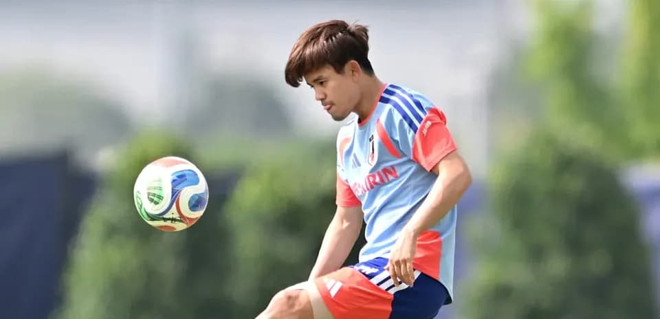 Player practicing with a football during training session