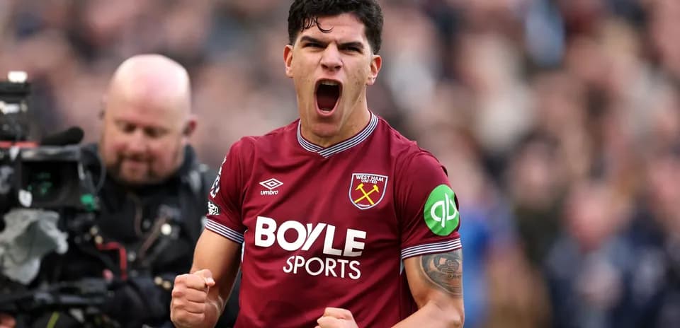 West Ham United player celebrating a goal
