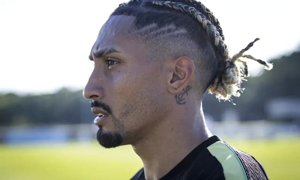 Player in profile during training session outdoors
