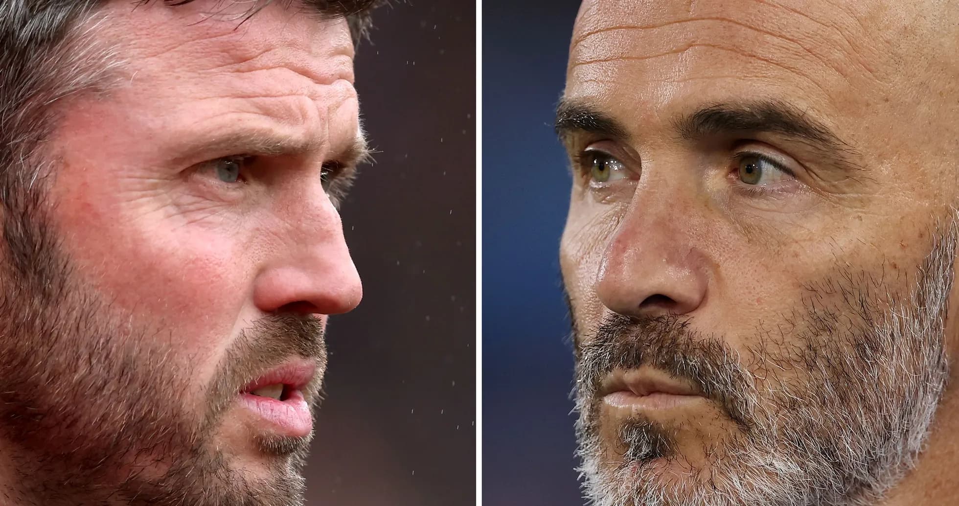 Two coaches in profile during match