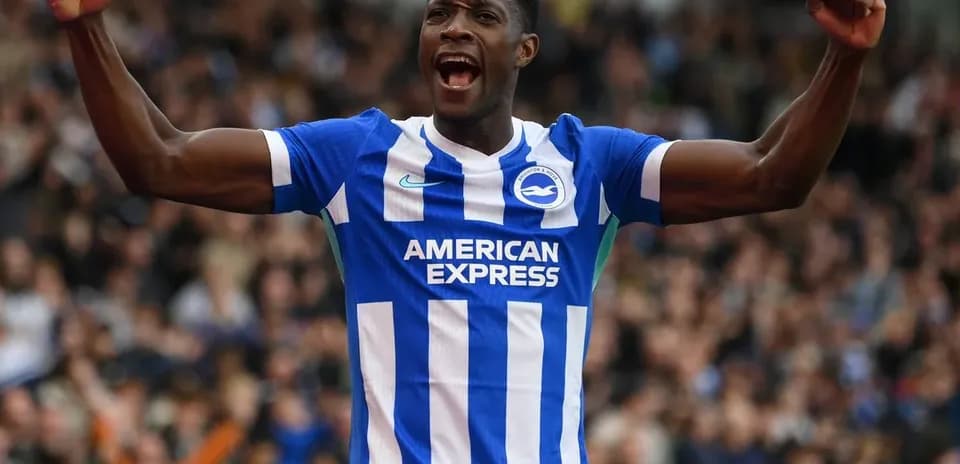 Player celebrating after scoring a goal for Brighton