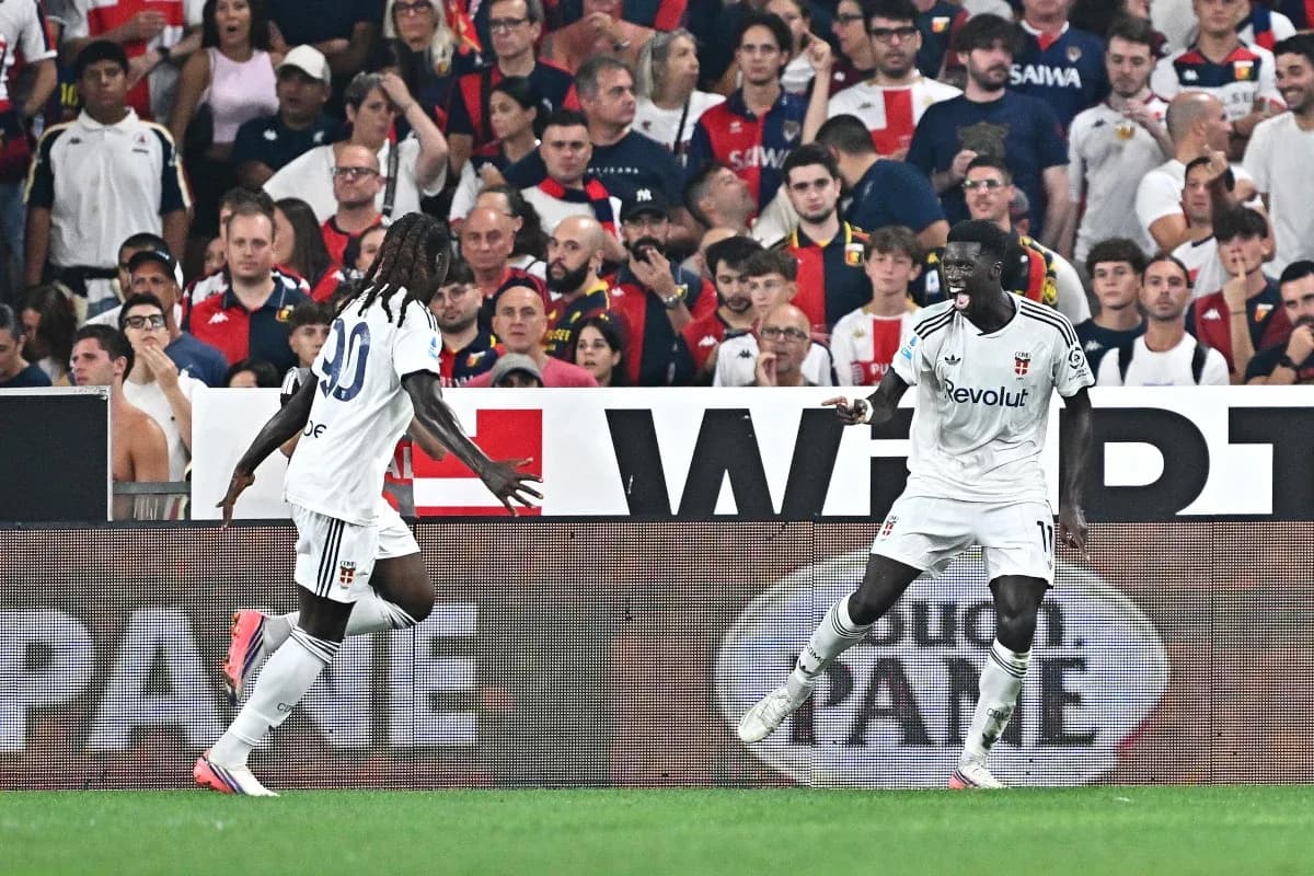 Players celebrating a goal during match