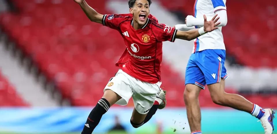Player celebrating a goal during Manchester United match