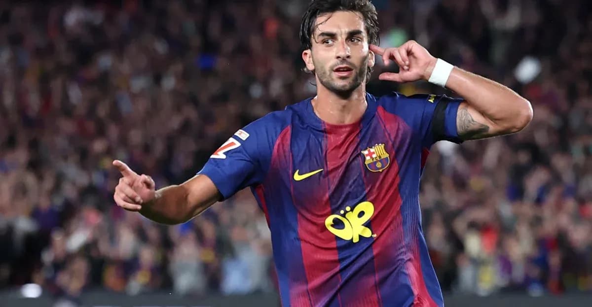 Barcelona player celebrating a goal during match