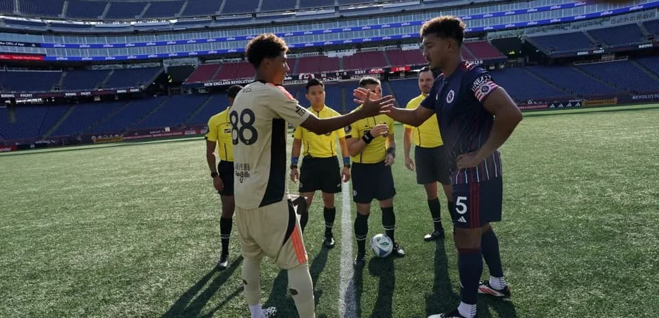 Captains shaking hands before the match