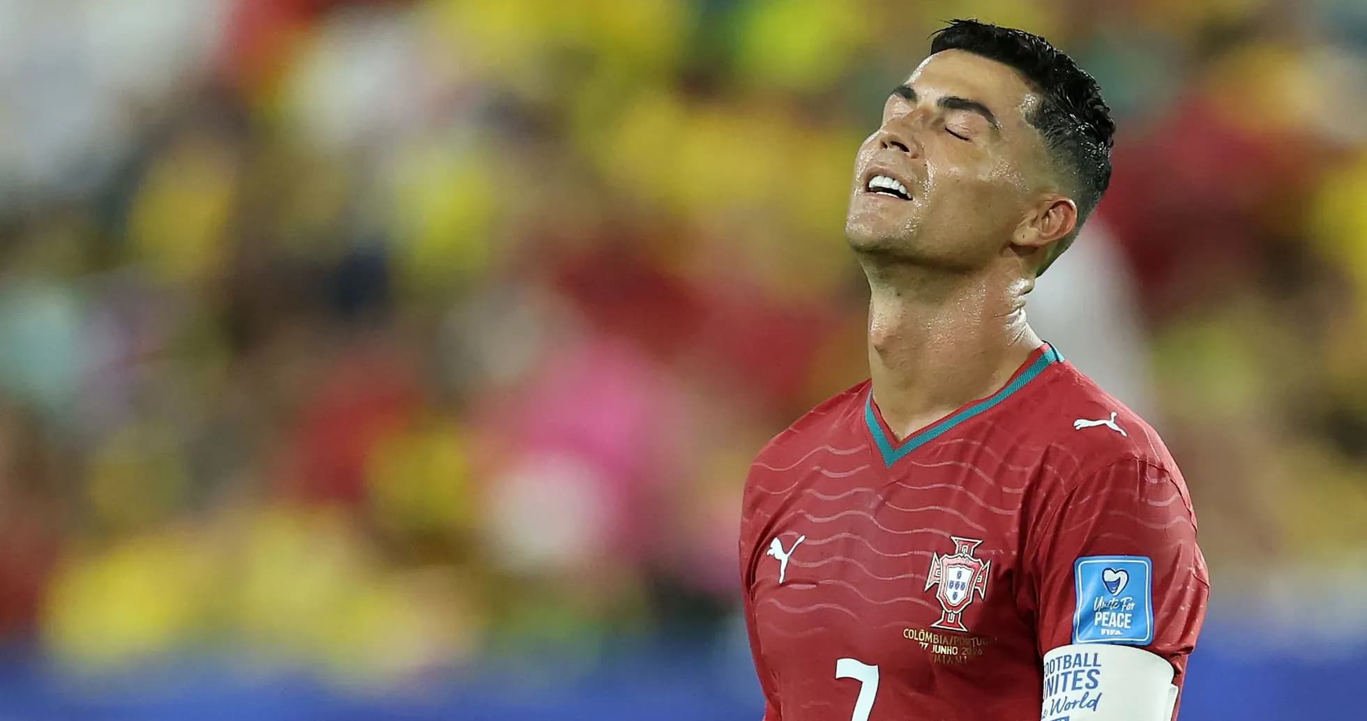 Cristiano Ronaldo looking frustrated during match