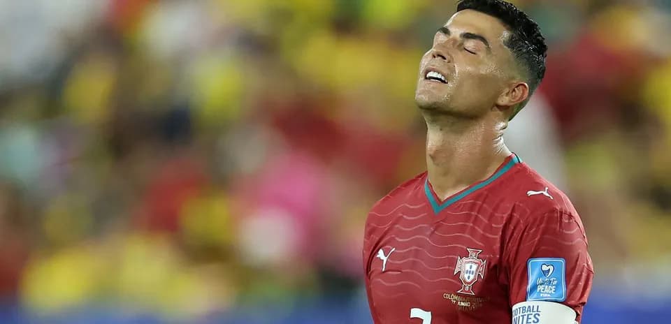 Cristiano Ronaldo looking frustrated during match
