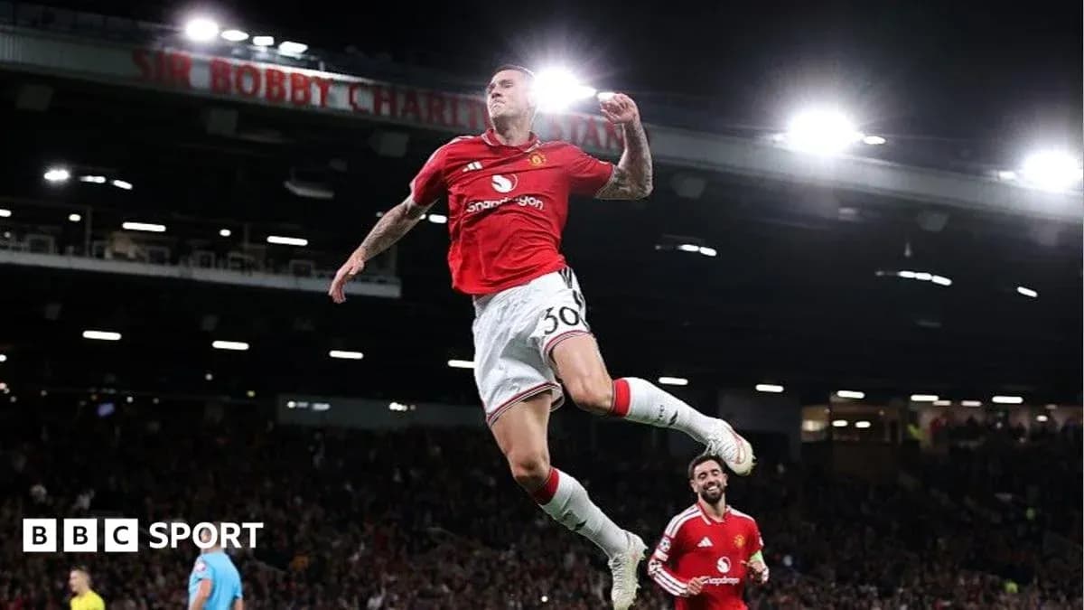 Manchester United player celebrating a goal in match