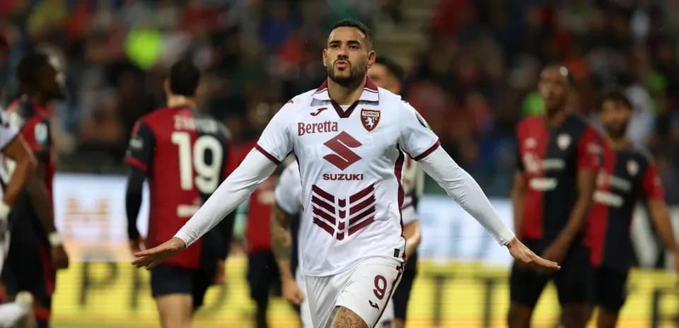 Torino player celebrating after scoring against Cagliari