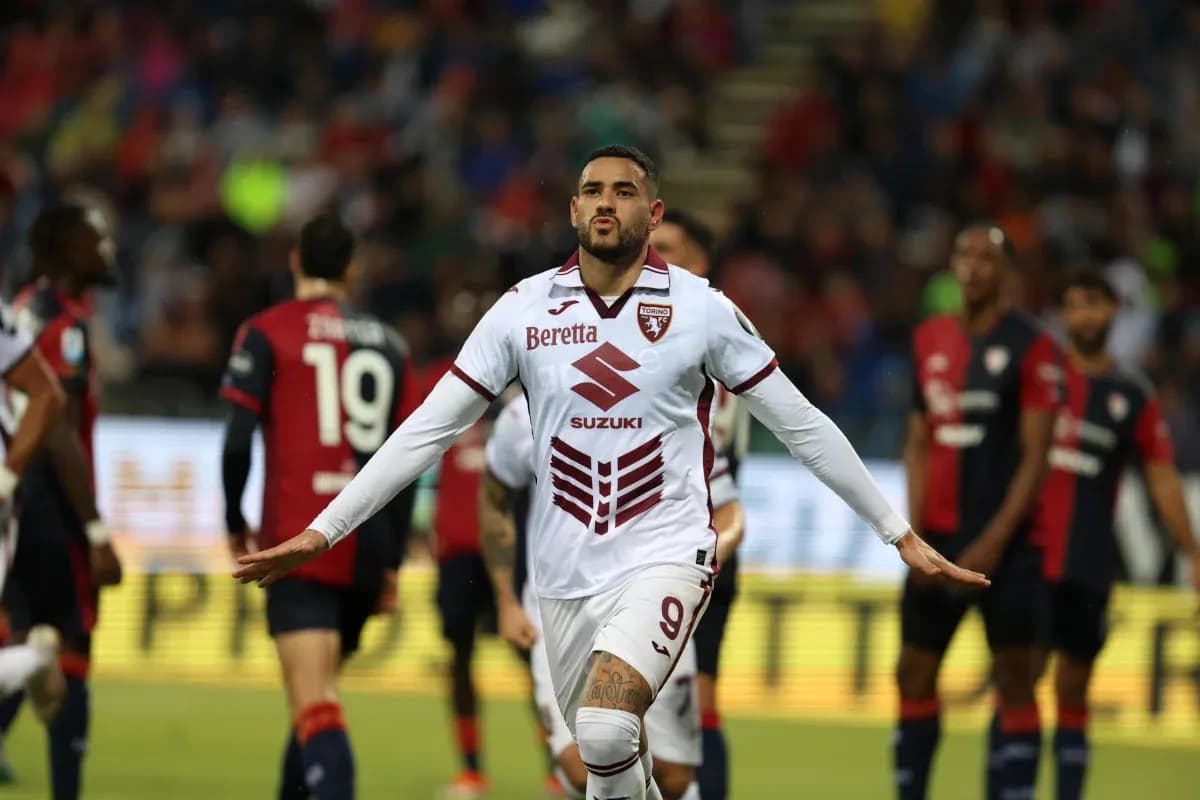 Torino player celebrating after scoring against Cagliari