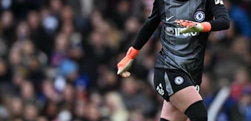 Goalkeeper in action during a Chelsea match