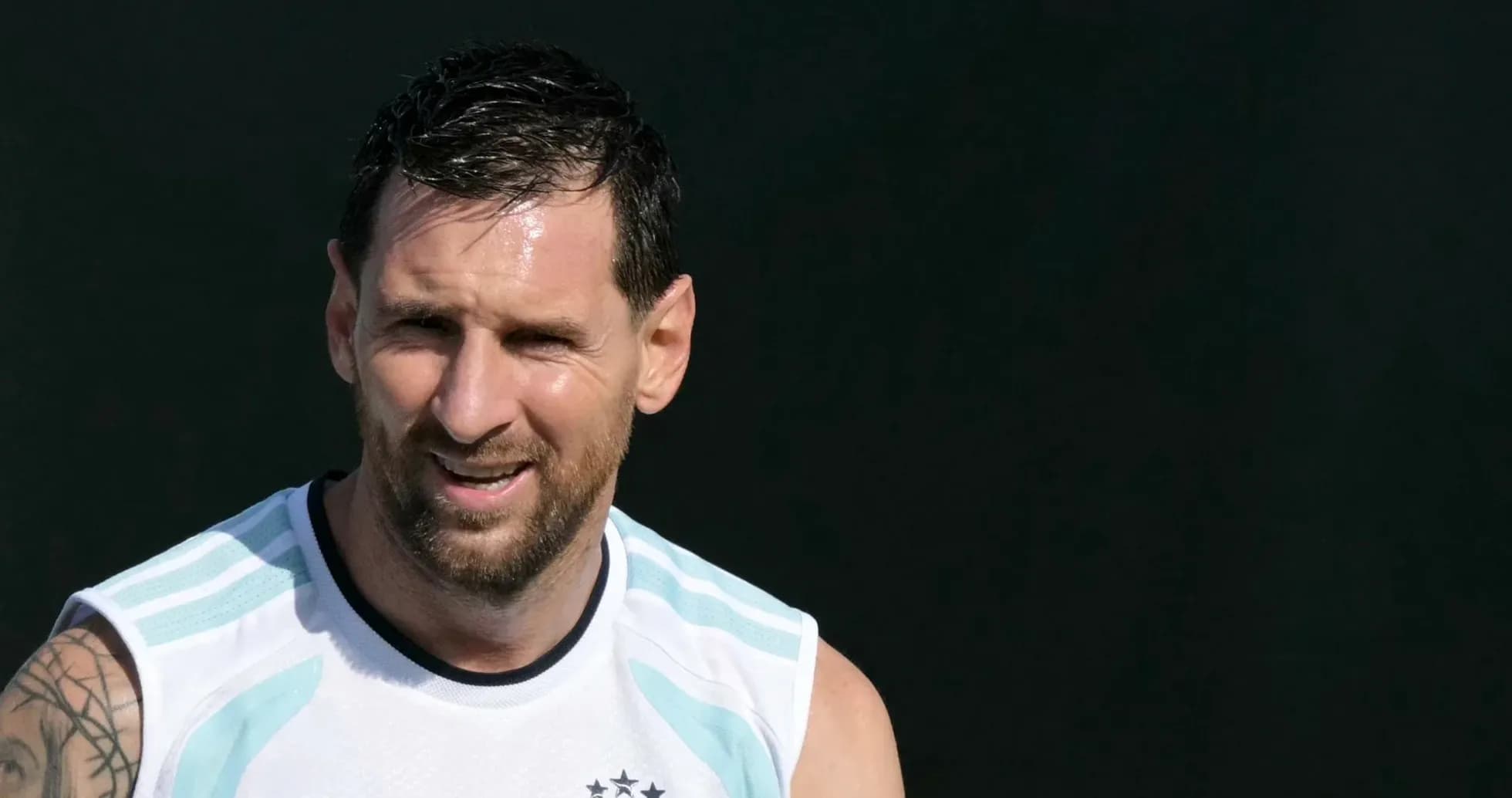 Lionel Messi training during a practice session
