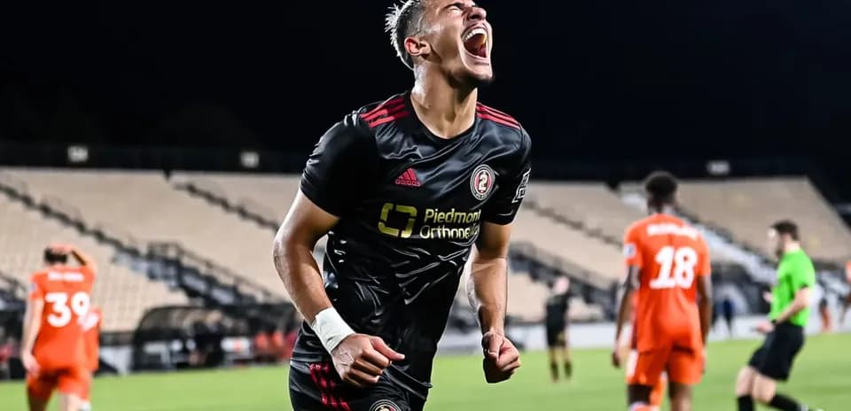 Atlanta United II player celebrating a goal
