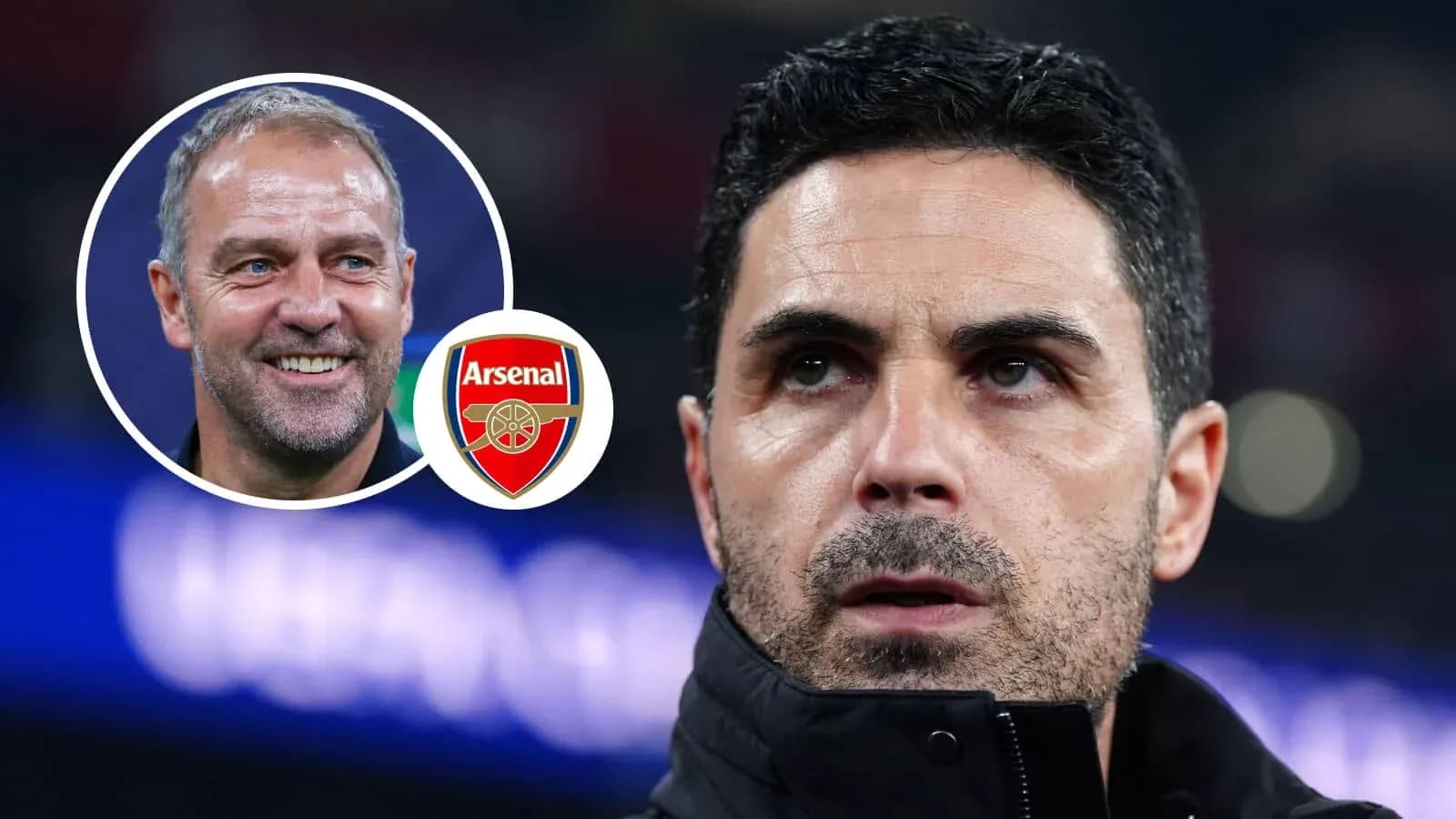 Arsenal manager Mikel Arteta focused during match