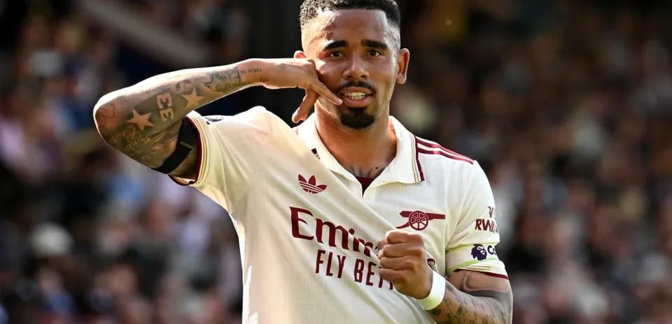 Player celebrating a goal with a gesture