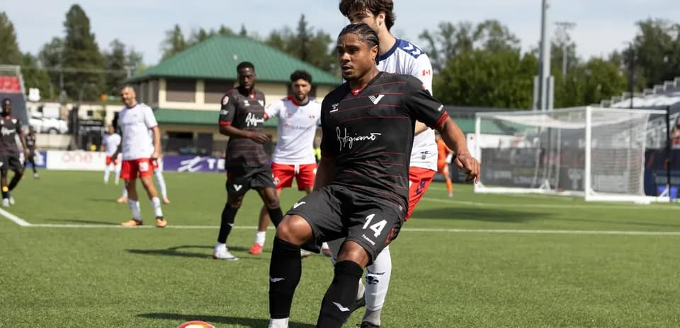 Player dribbling the ball during match