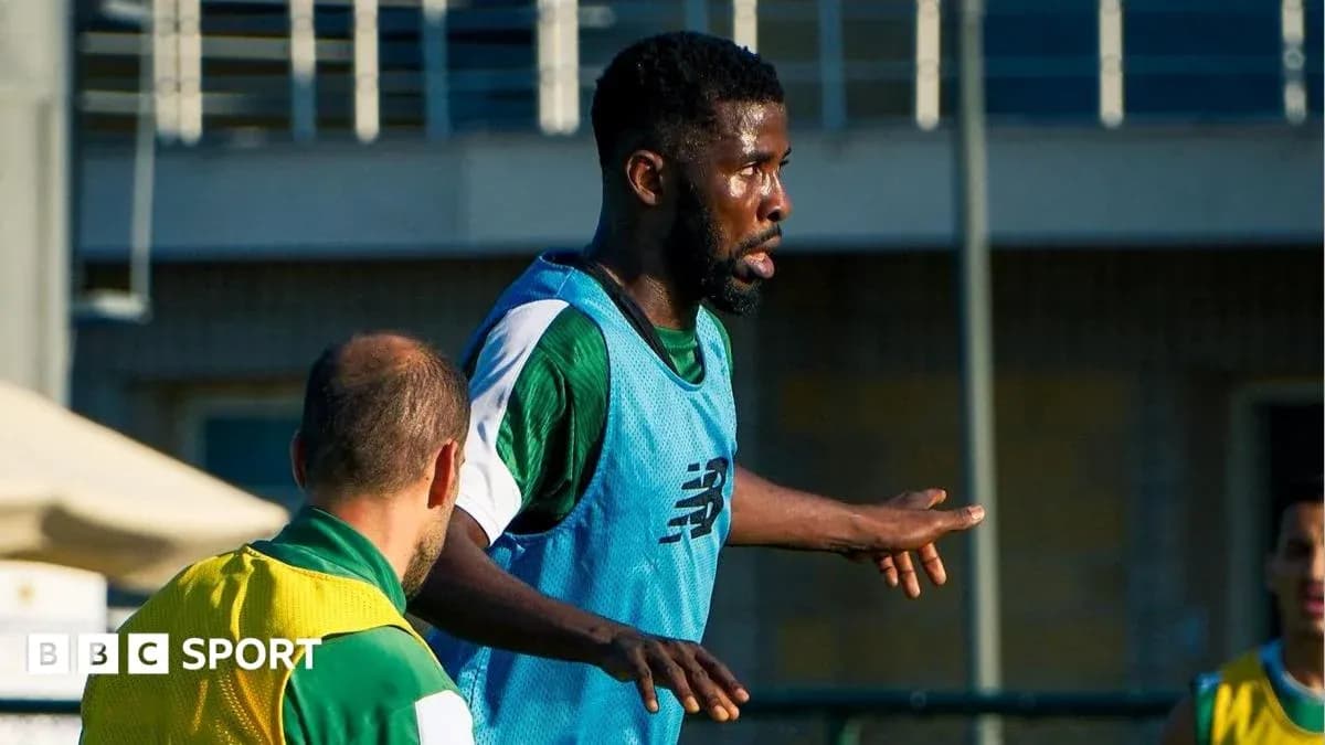 Player training during a football practice session