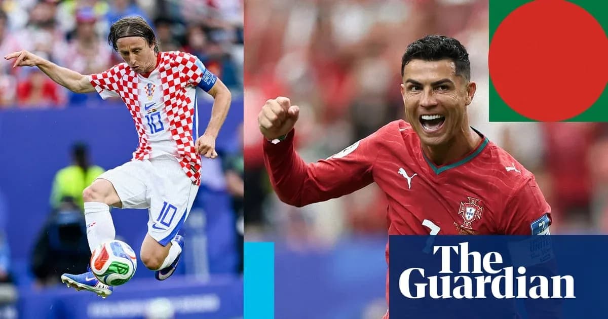 Luka Modric kicking a ball, Cristiano Ronaldo celebrating