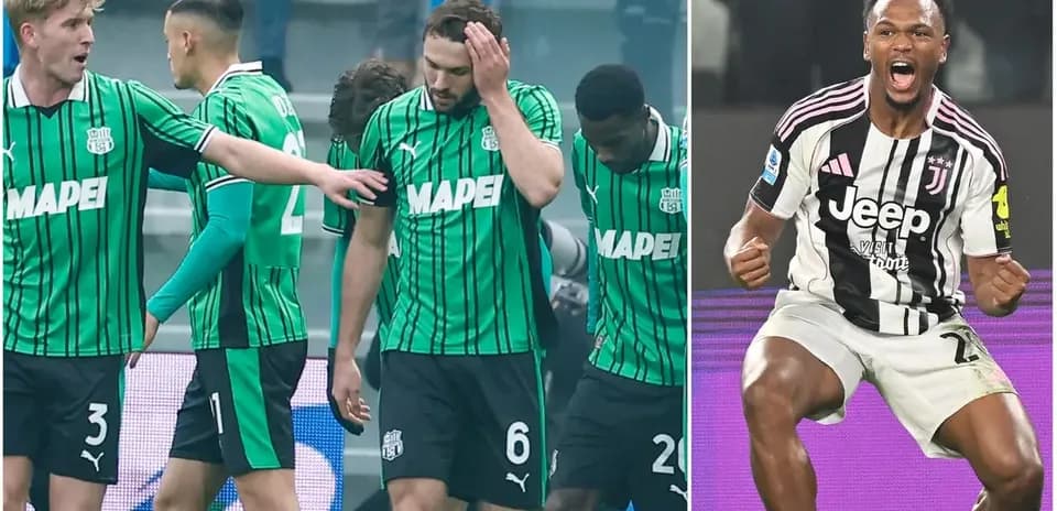 Sassuolo players reacting during match against Juventus