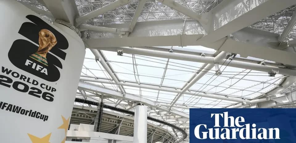 FIFA World Cup 2026 logo at stadium interior