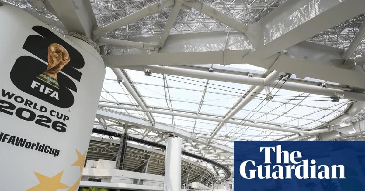 FIFA World Cup 2026 logo at stadium interior