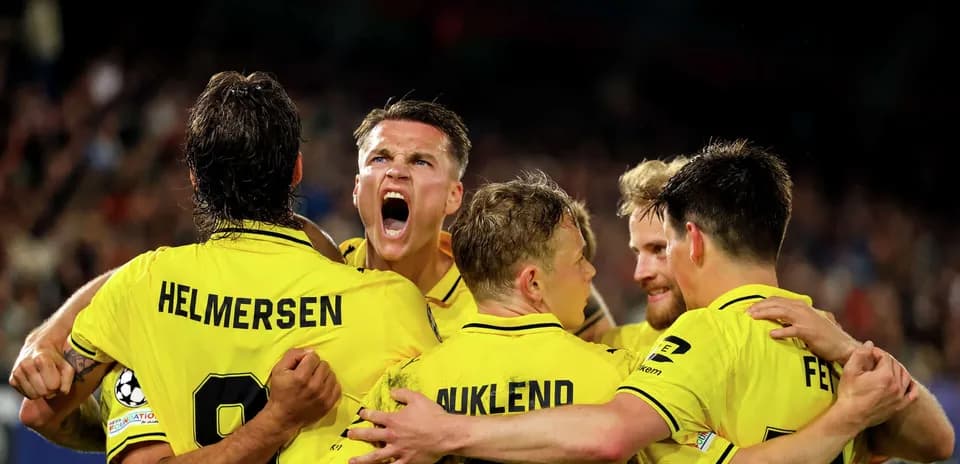 Players celebrating a goal during UEFA Champions League