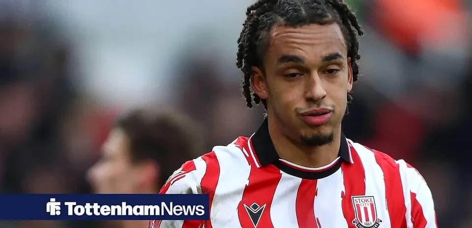 Stoke City player with braids in home kit