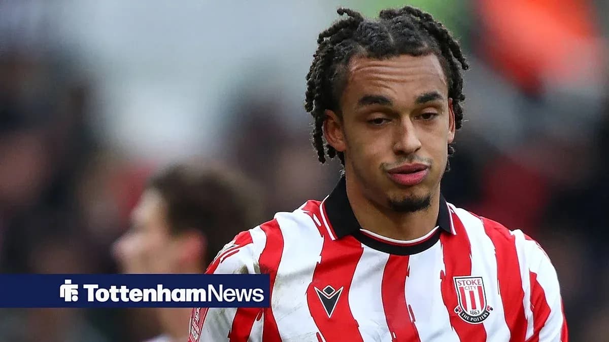 Stoke City player with braids in home kit
