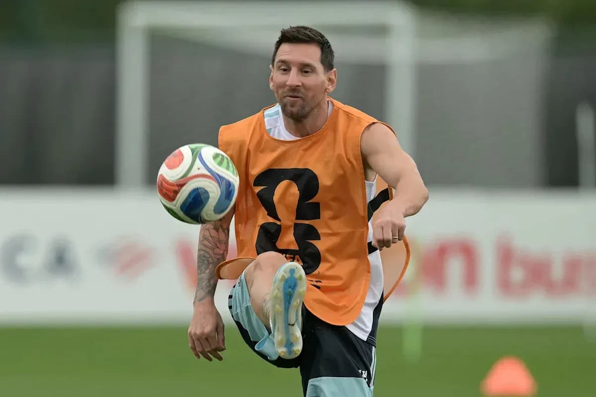 Player practicing ball control during training session