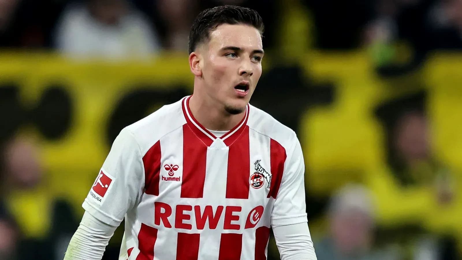 Player in FC Köln jersey during a match