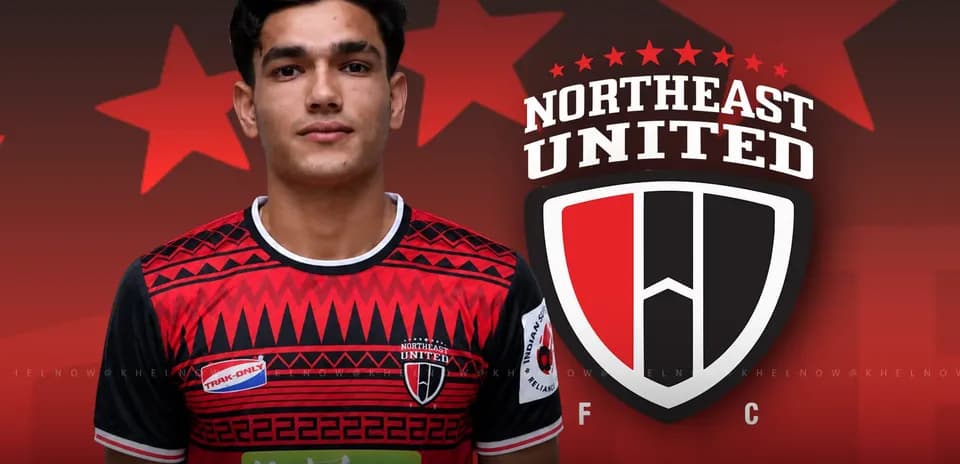 Player in Northeast United FC jersey with club logo