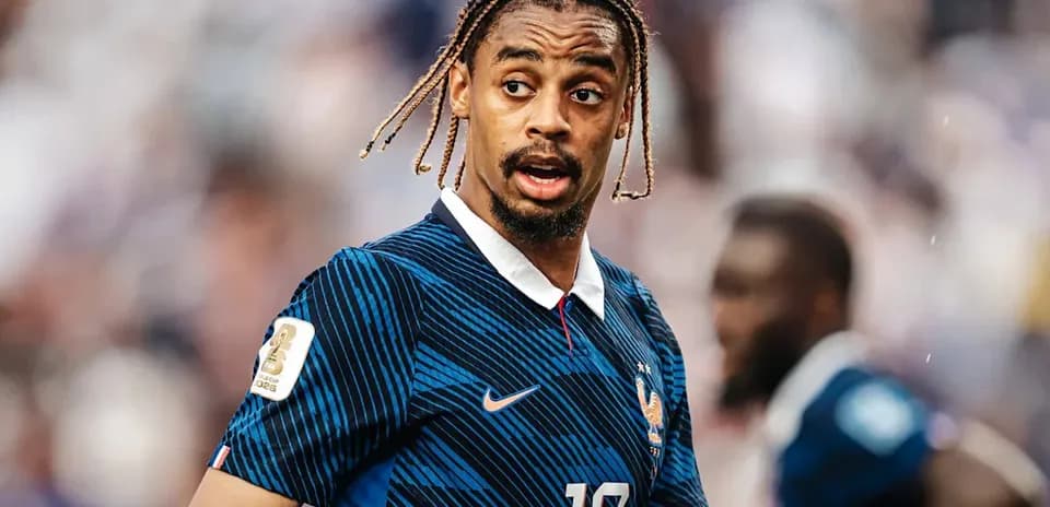 Football player in France jersey on the field