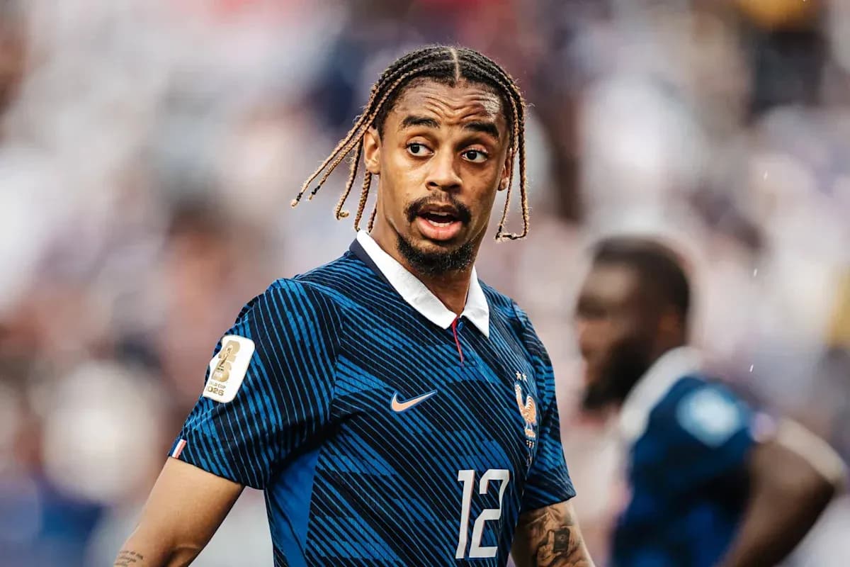 Football player in France jersey on the field
