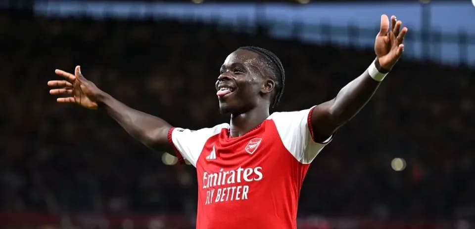 Player celebrating after scoring a goal for Arsenal
