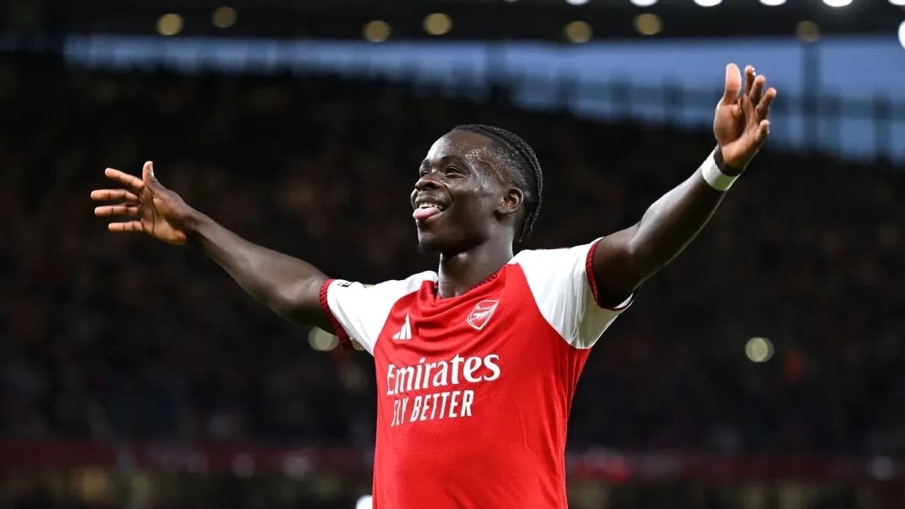 Player celebrating after scoring a goal for Arsenal
