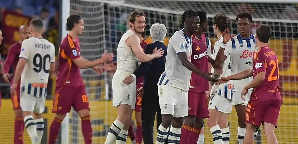 Players shaking hands after the match
