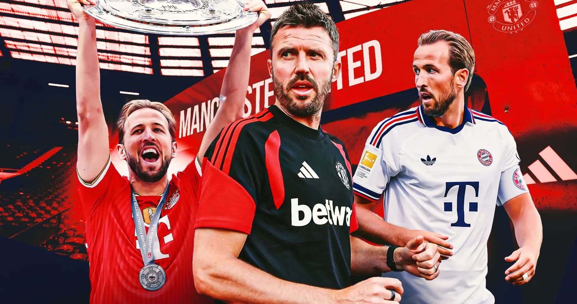 Three football players in club jerseys with trophies