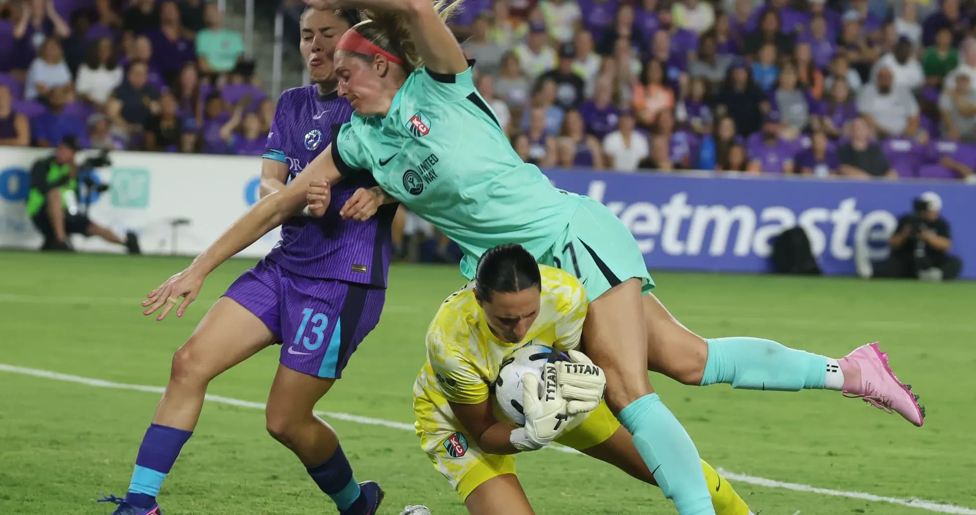 Goalkeeper making a save during match