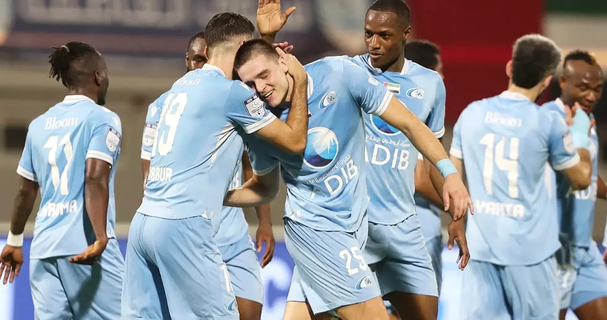 Players celebrating a goal in Pro League U23 match
