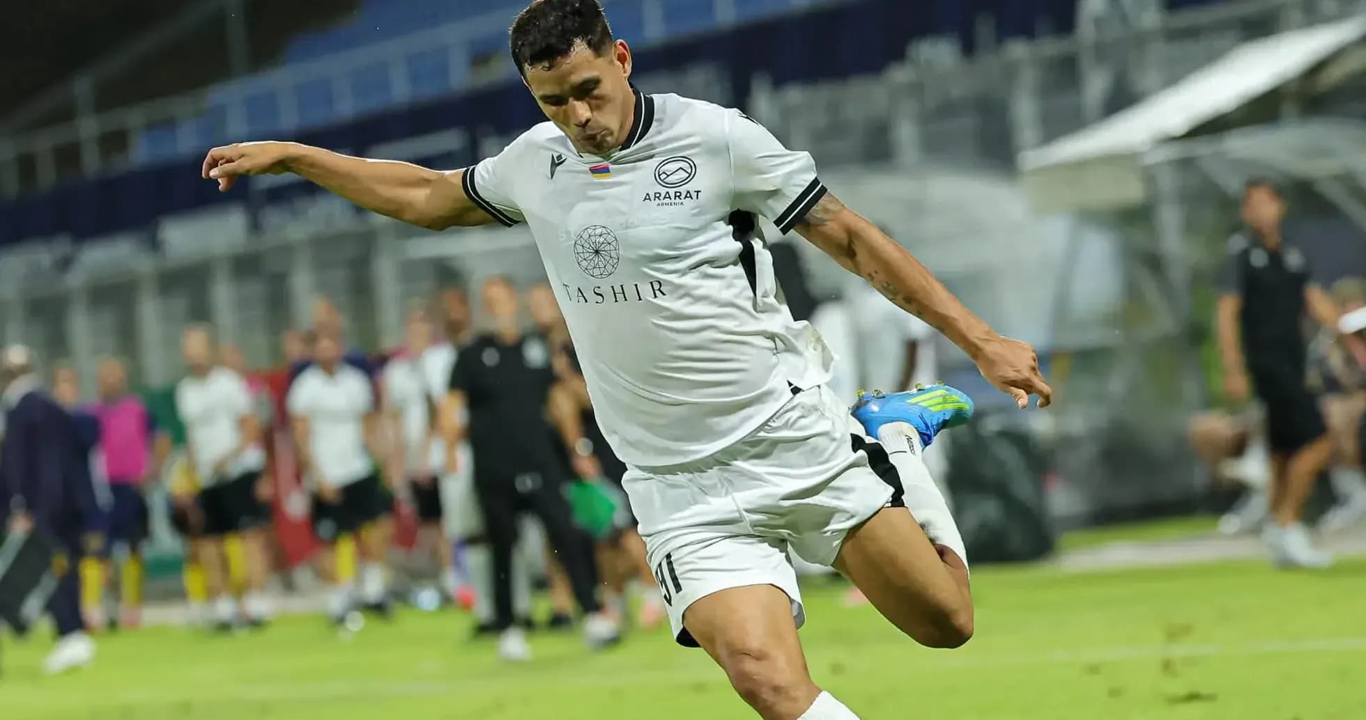 Ararat-Armenia player preparing to kick the ball